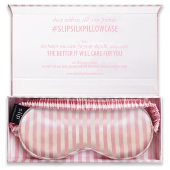 slip Accessories - Slip Silk Sleep Mask Pink Stripe Valentine